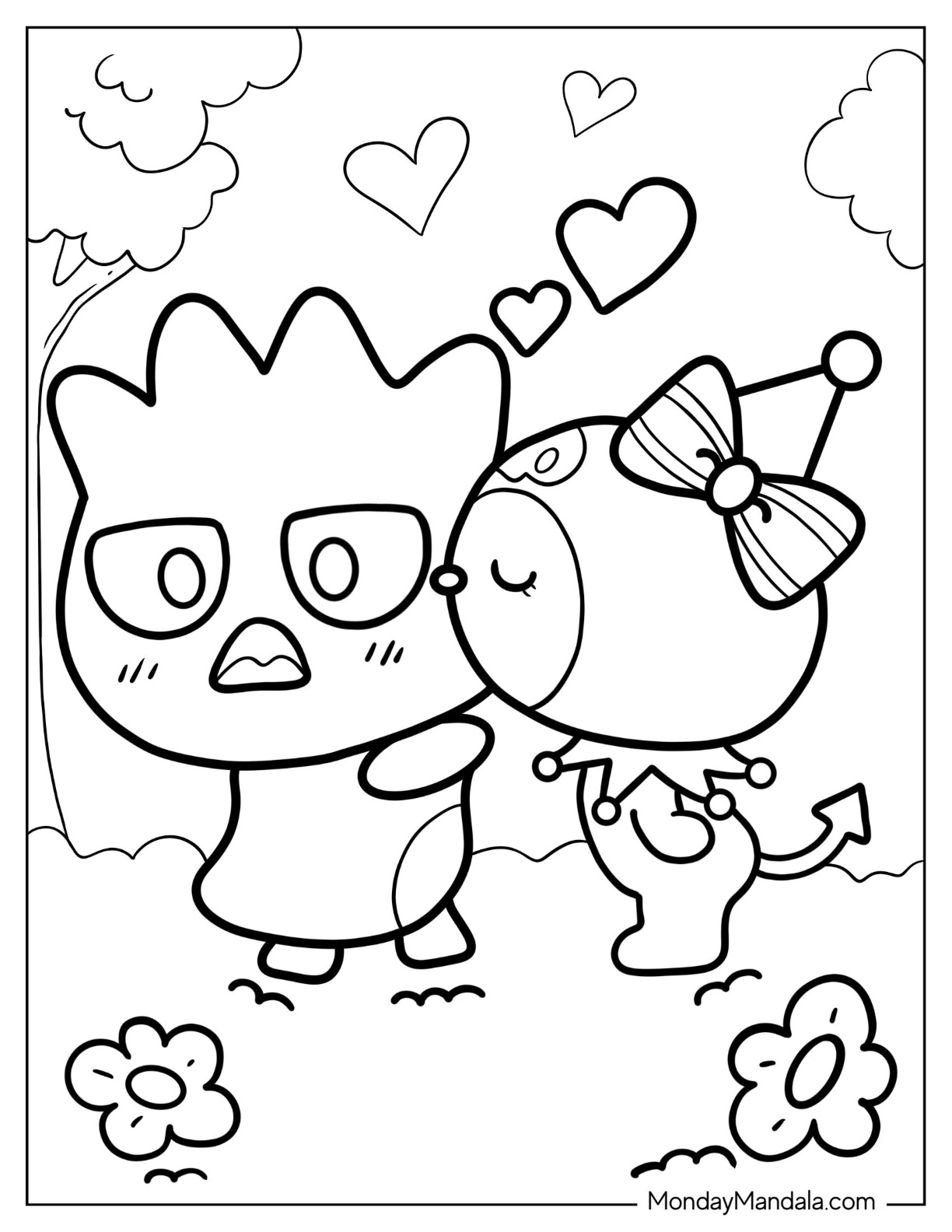 Kuromi coloring pages free pdf printables