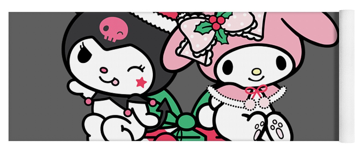 My melody and kuromi christmas yoga mat by arash briea