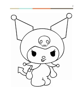 Adorable kuromi coloring pages by the coloring cove tpt