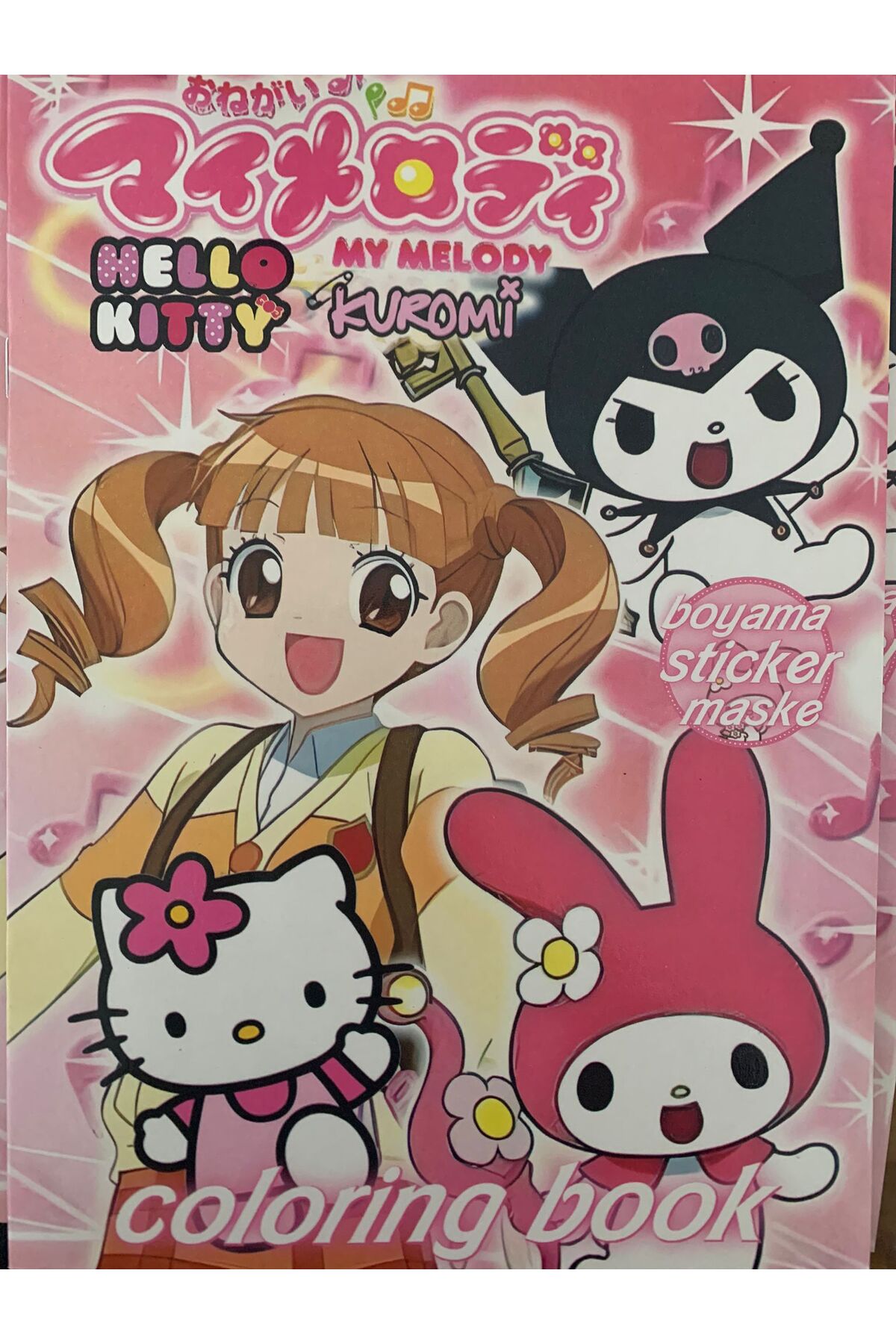 Äyä moda my melody kuromi hello kitty pages coloring book sticker mask set