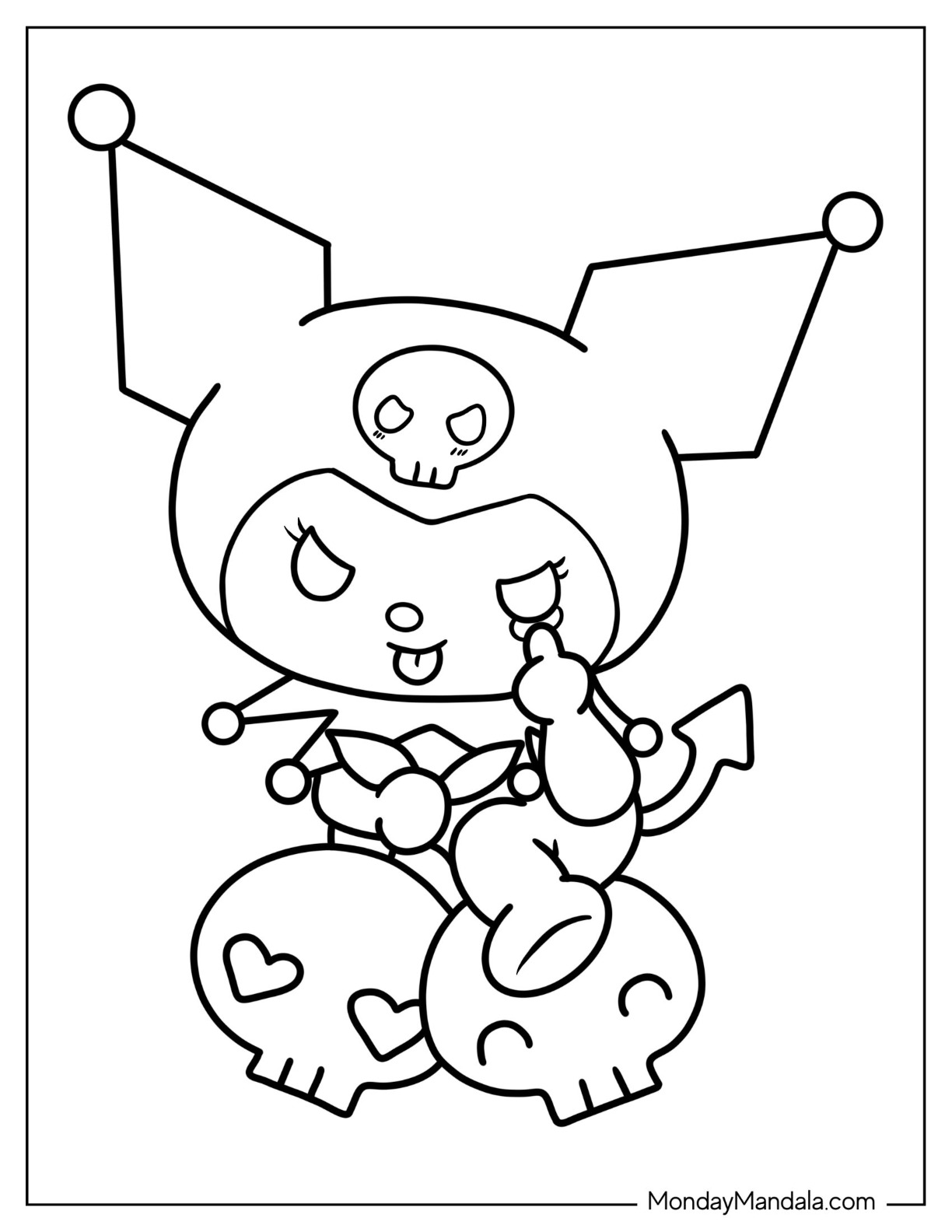 Kuromi coloring pages free pdf printables