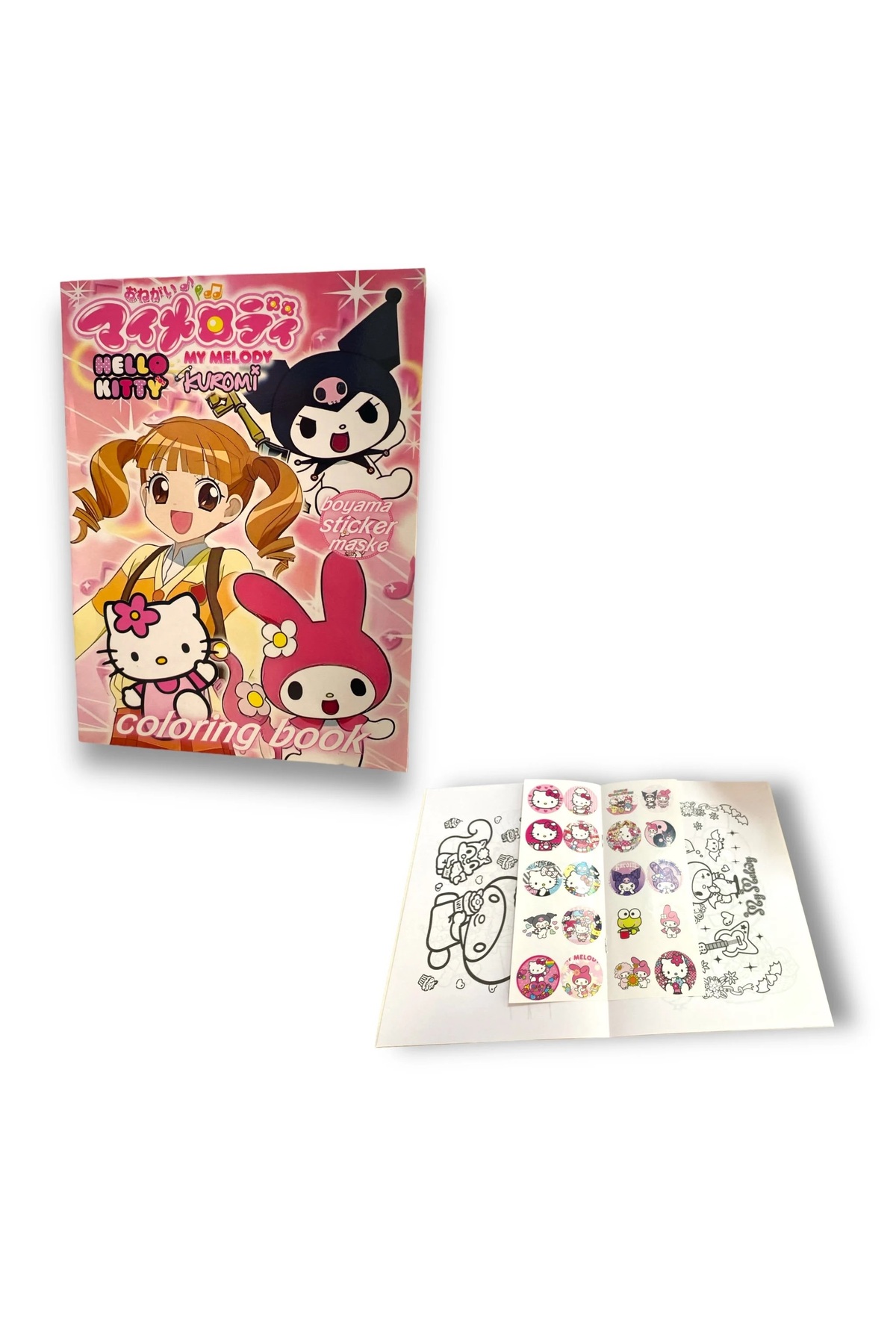 Äyä moda my melody kuromi hello kitty pages coloring book sticker mask set