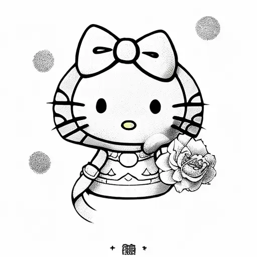 Sketch hello kitty and kuromi tattoo idea