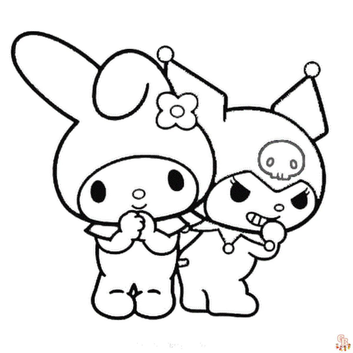 Printable kuromi coloring pages free and easy to print