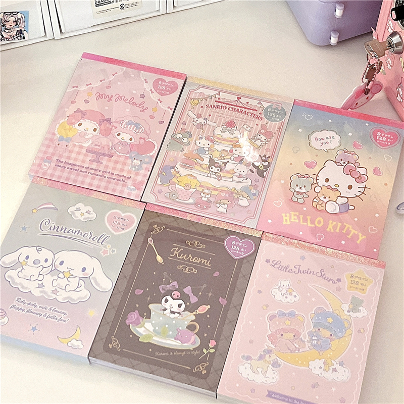 Kawaii kuromi my melody cinnamoroll coloring page note paper sanrio anime girl heart cute thick message paper student stationery