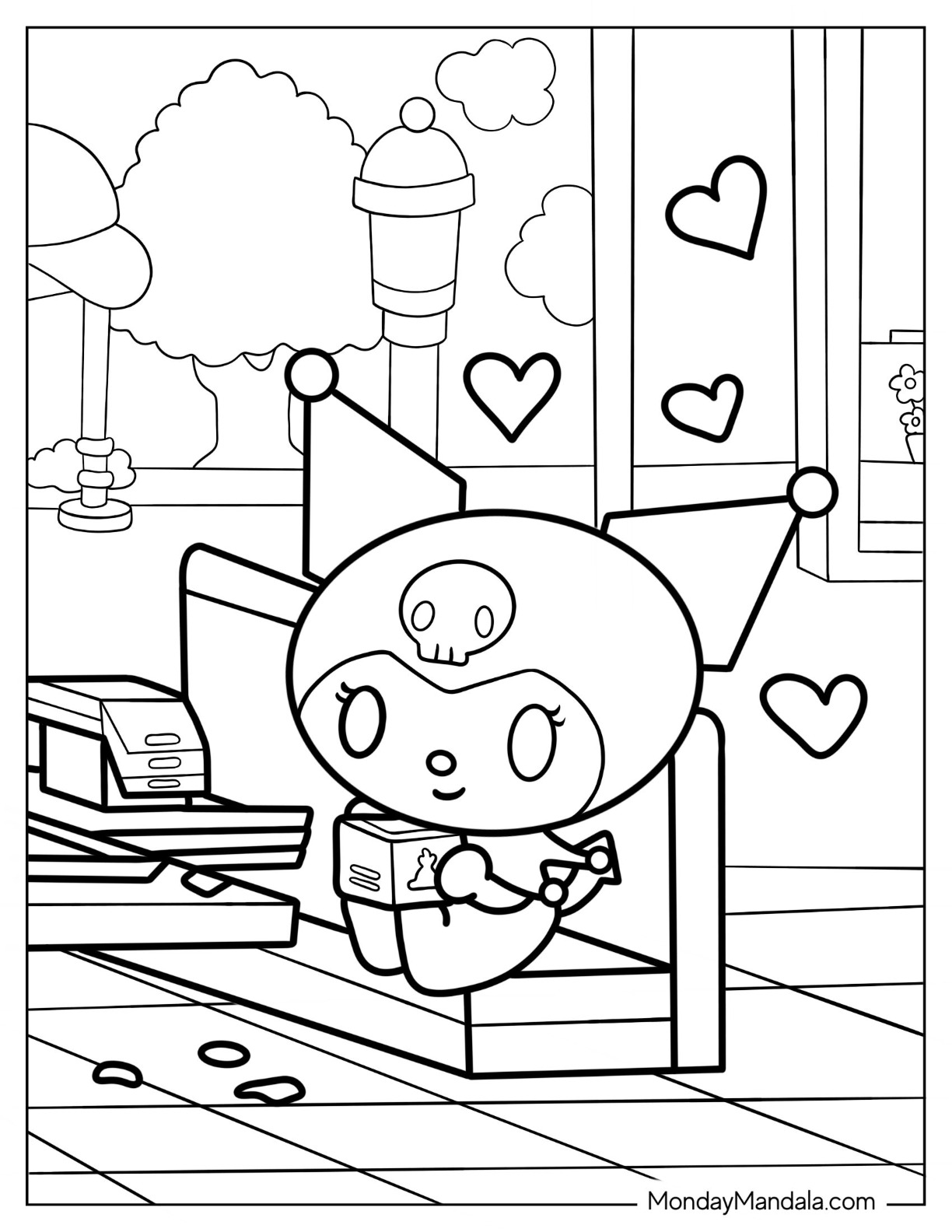 Kuromi coloring pages free pdf printables