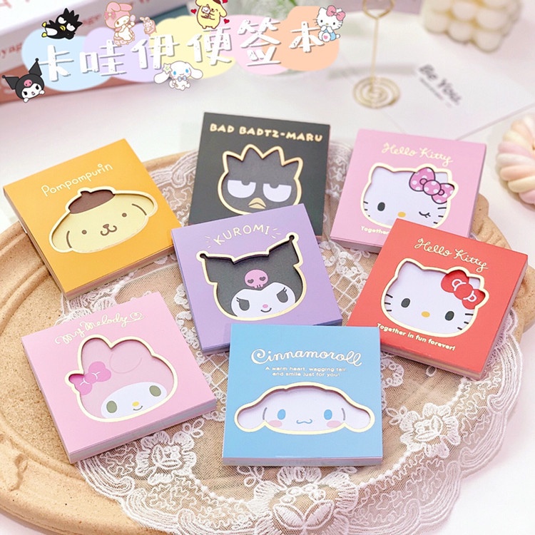 Cute sanrio note paper cartoon melody memo kuromi tear color pages mini non sticky student stationery gift singapore