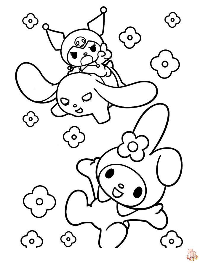 Printable kuromi coloring pages free and easy to print