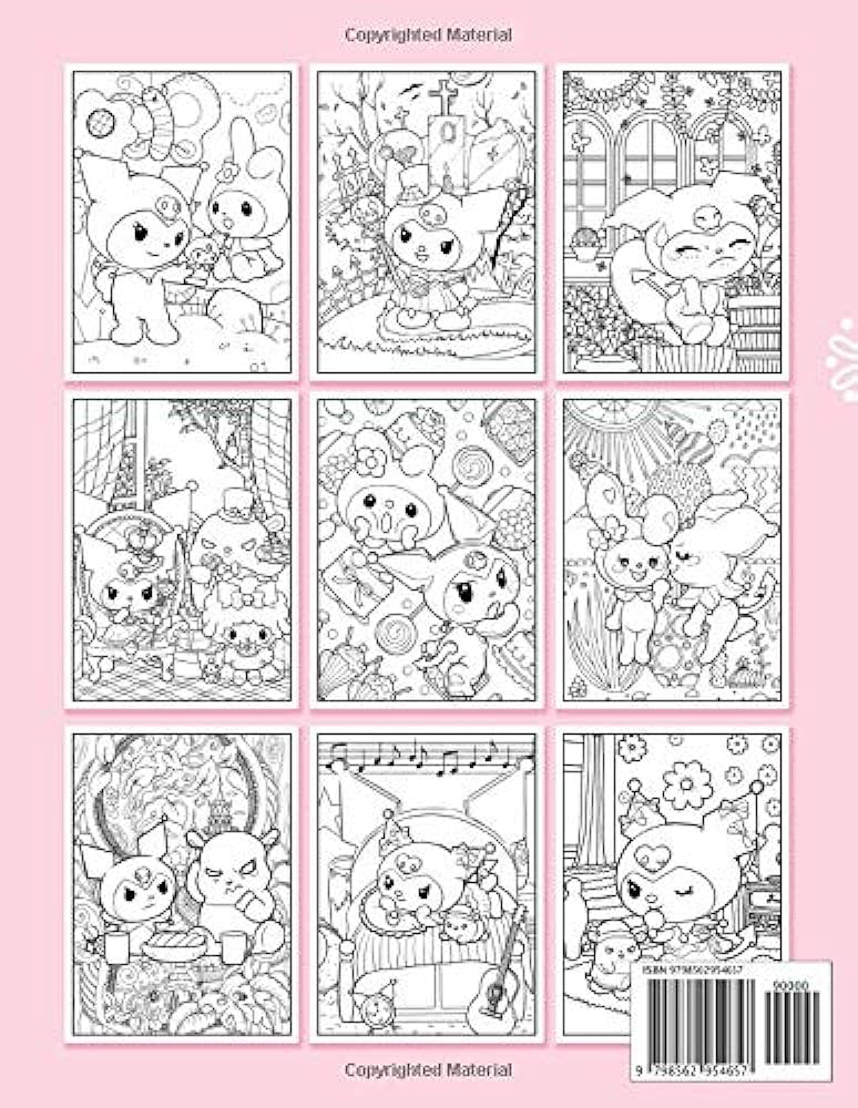 Kuromi coloring book kuromi creature coloring books for kids and adults gifted adult colouring pages fun matabei morihei books