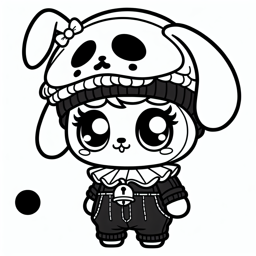 Kuromi coloring pages â custom paint by numbers