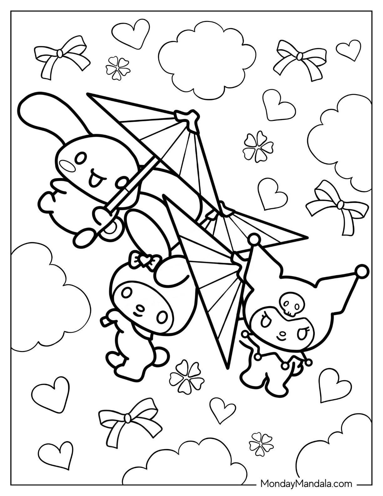 Kuromi coloring pages free pdf printables hello kitty coloring hello kitty colouring pages kitty coloring