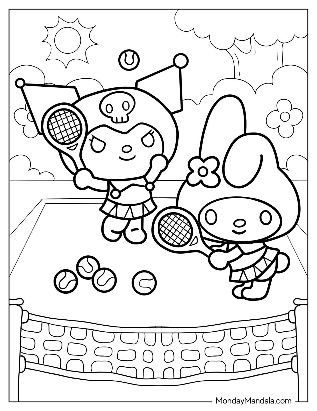 Kuromi coloring pages free pdf printables cute coloring pages kitty coloring hello kitty colouring pages