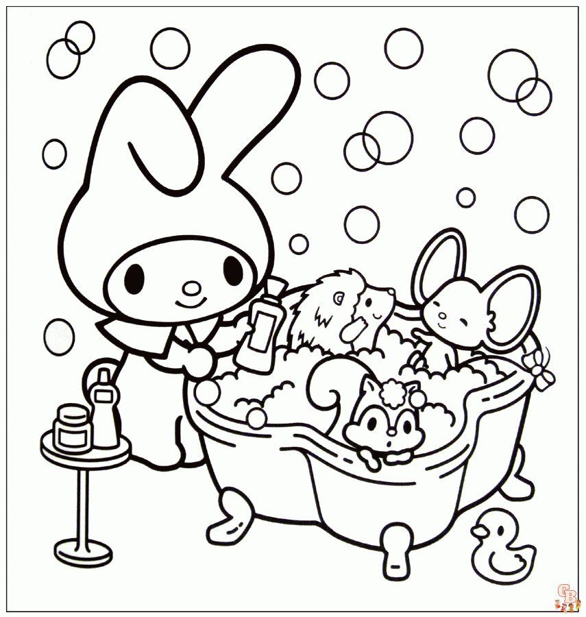 Printable kuromi coloring pages free and easy to print