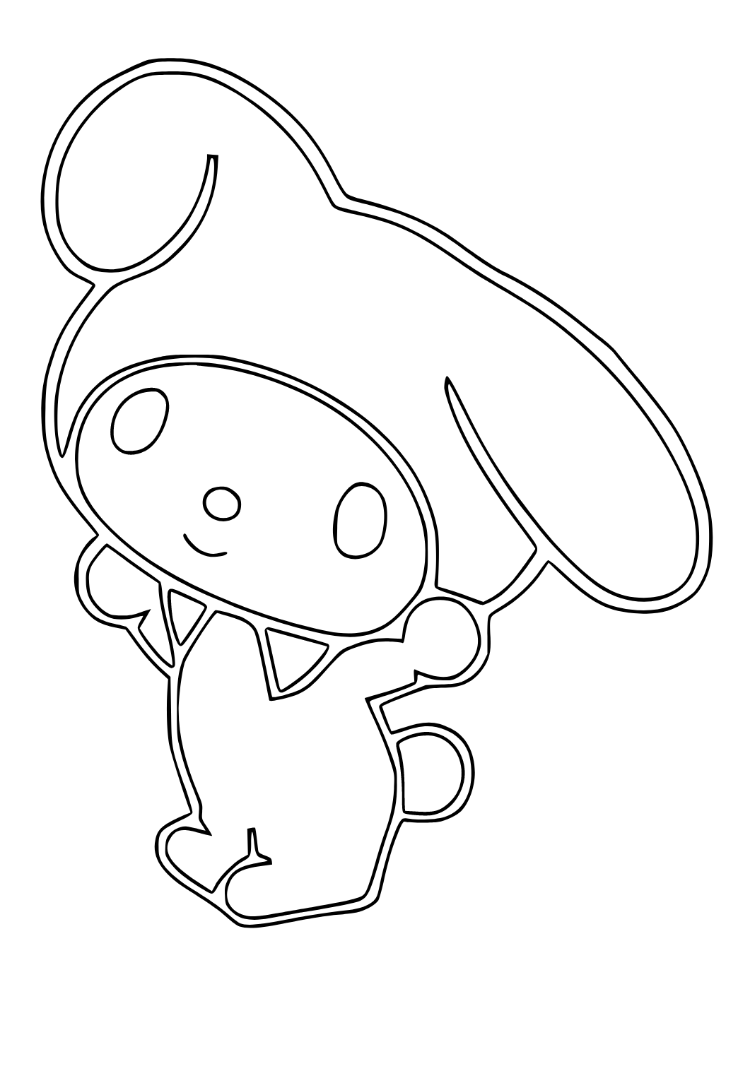 Free printable sanrio rabbit coloring page for adults and kids