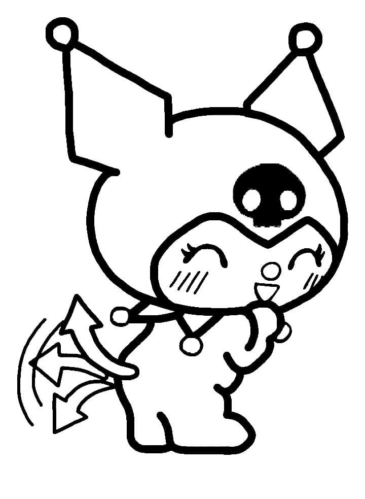 Kuromi is happy coloring page hello kitty colouring pages detailed coloring pages hello kitty coloring