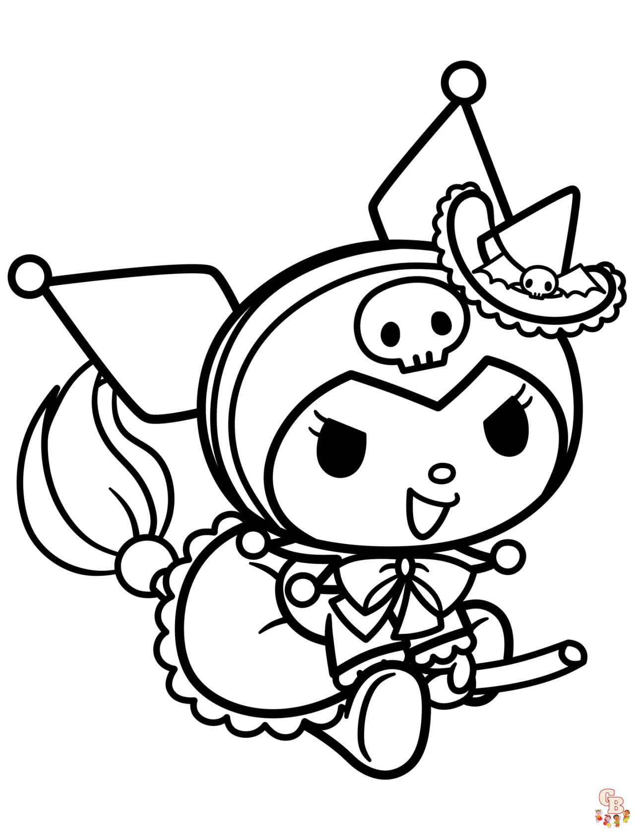 Printable kuromi coloring pages free and easy to print