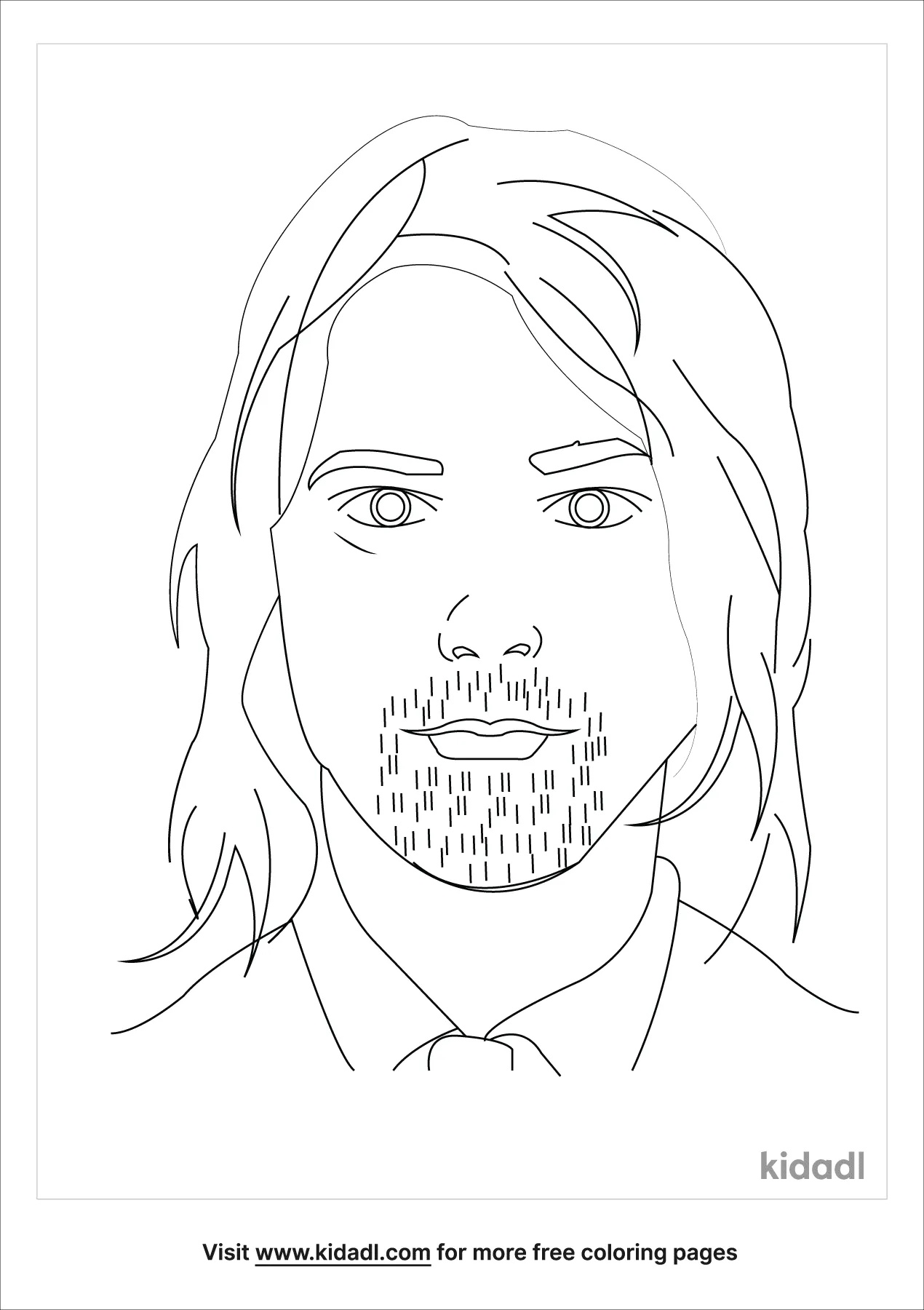 Free kurt cobain coloring page coloring page printables