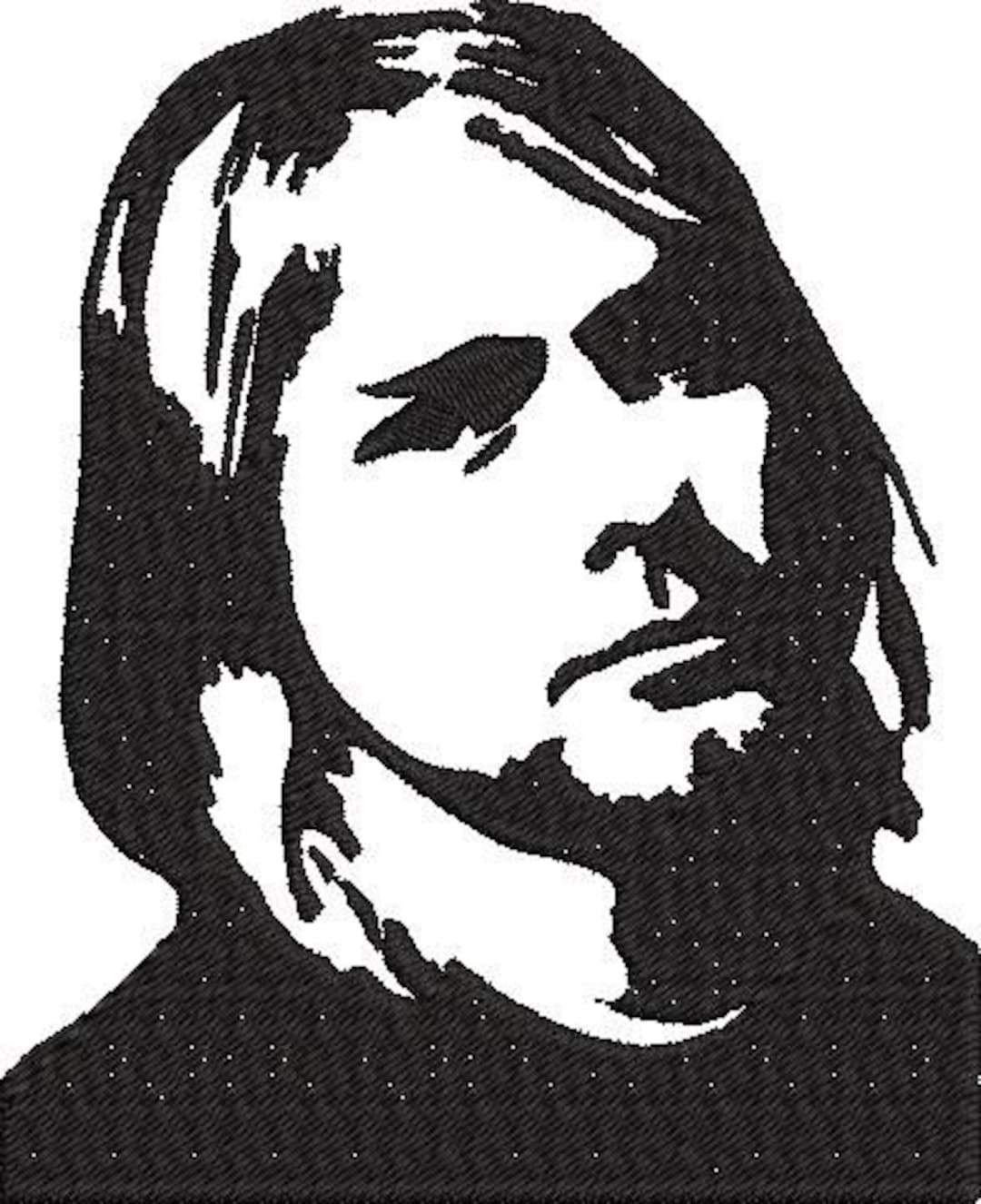 Embroidery design kurt cobain silhouette download now