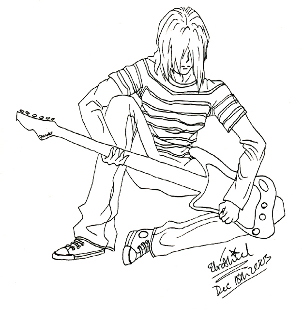 Kurt cobain playin guitar by elrothiel on