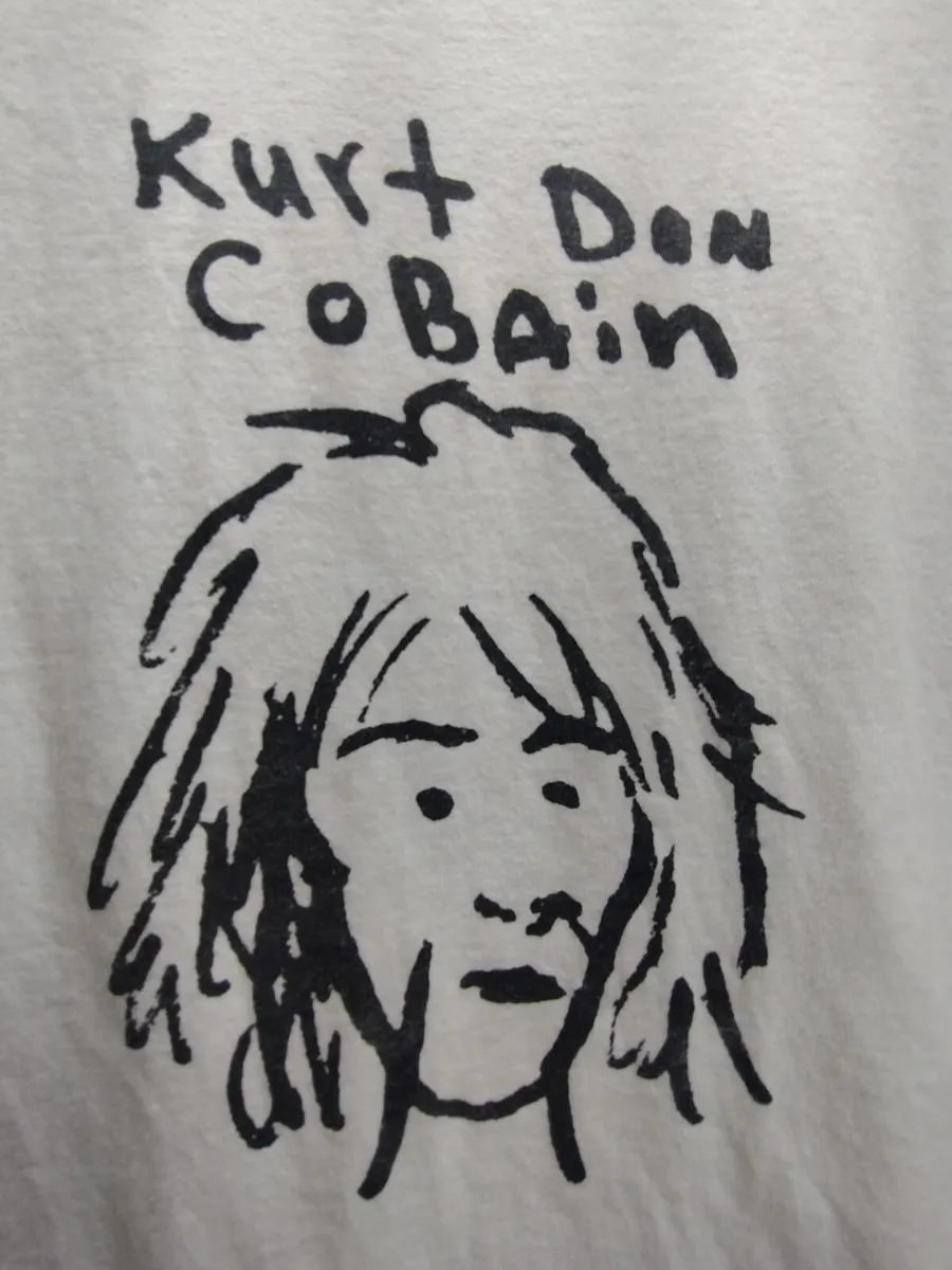 Nirvana kurt cobain mens medium art sketch kurt don cobain end of music t shirt