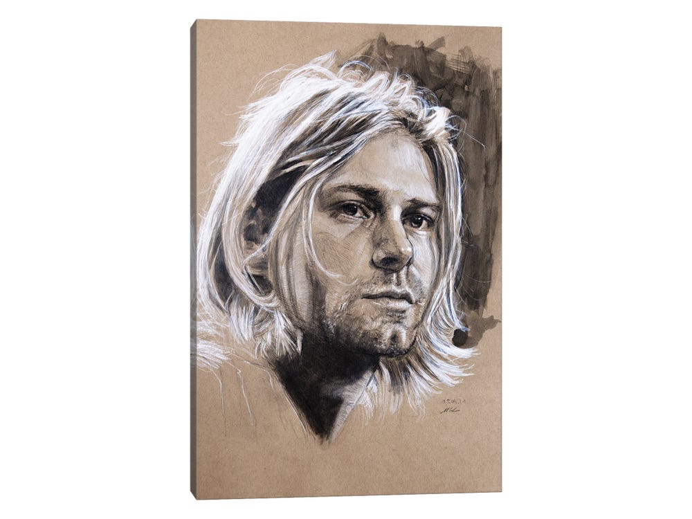 Kurt cobain canvas wall art by marc lehmann