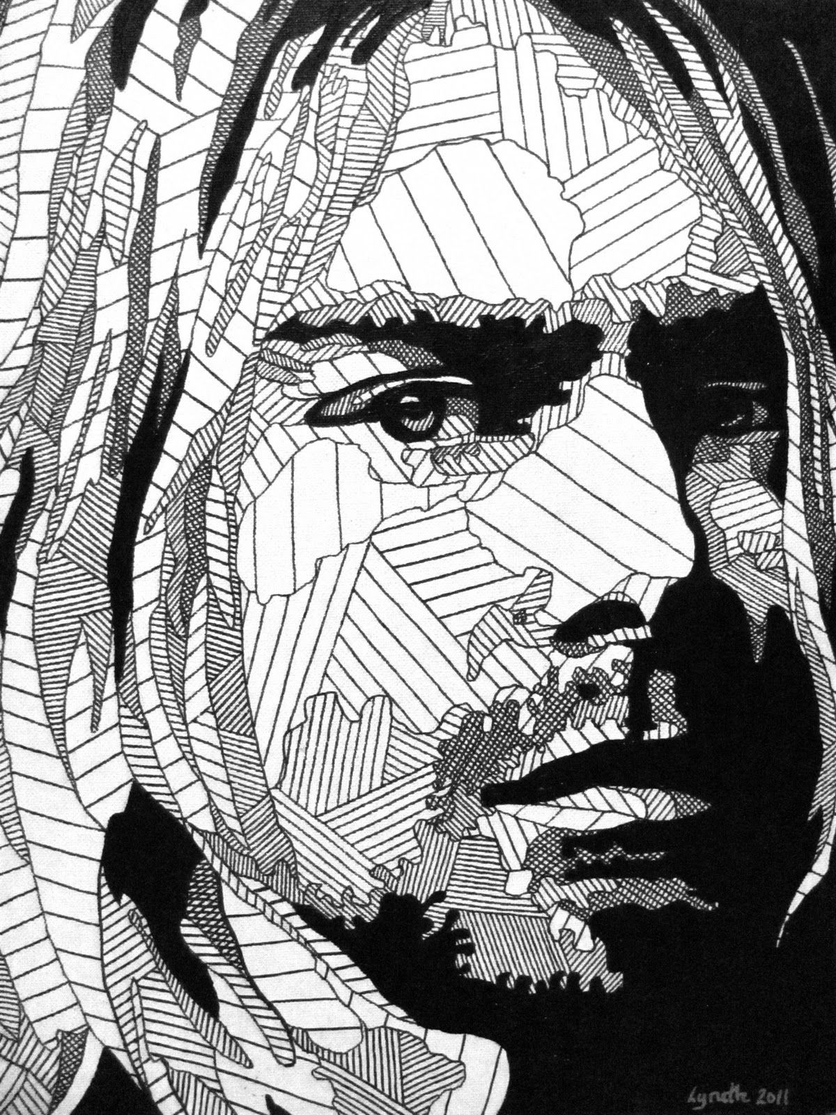 Kurt cobain of nirvana s coloring page for adults