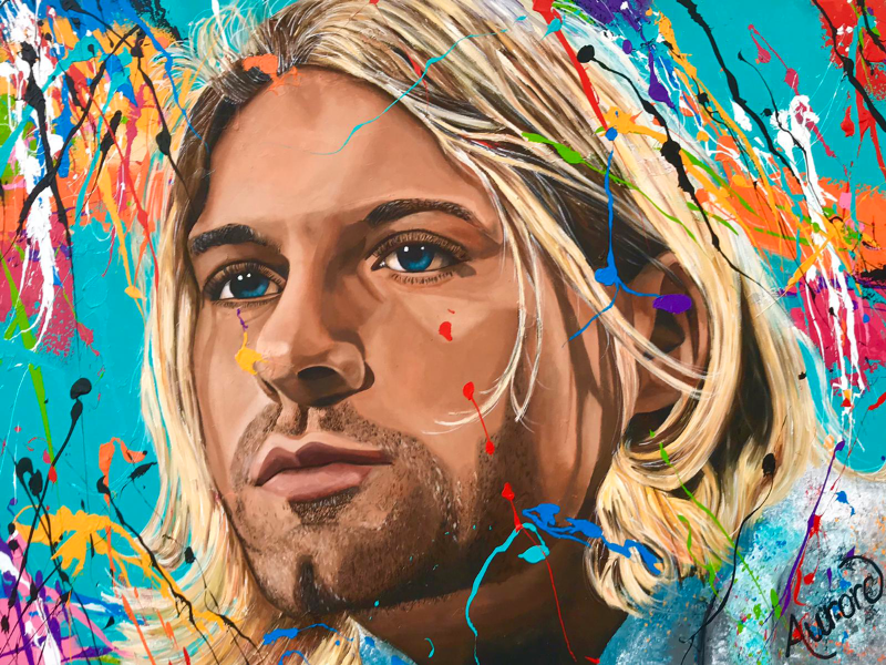 Original painting kurt cobain by aurore â art by aurore