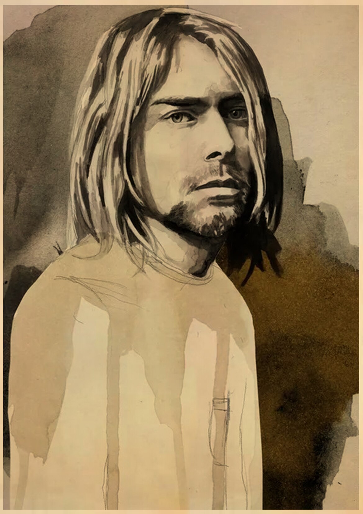 Singer kurt cobain posters rock and roll music retro kraft paper stick â