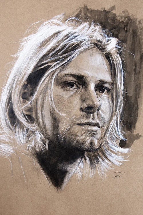 Kurt cobain canvas wall art by marc lehmann