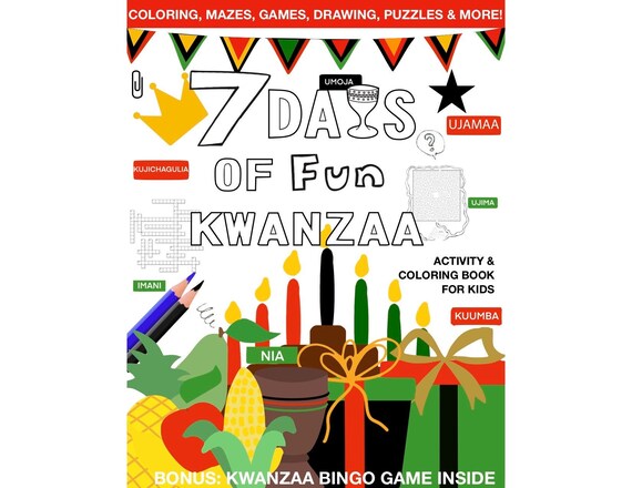 Kwanzaa activity and coloring book for kids unlimited games puzzles vocab for kids printables with bonus kwanzaa guide