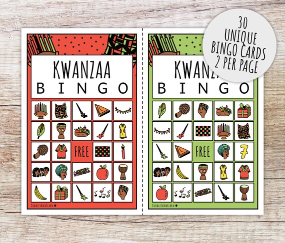 Kwanzaa bingo game for kids kids african heritage party game classroom game and africa kwanzaa festival family activity printable pdfs