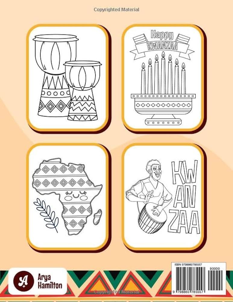 Kwanzaa holiday coloring book for kids and adults simple relaxing large coloring pages to color and celebrate kwanzaa perfect kwanzaa gift for kids hamilton arya books