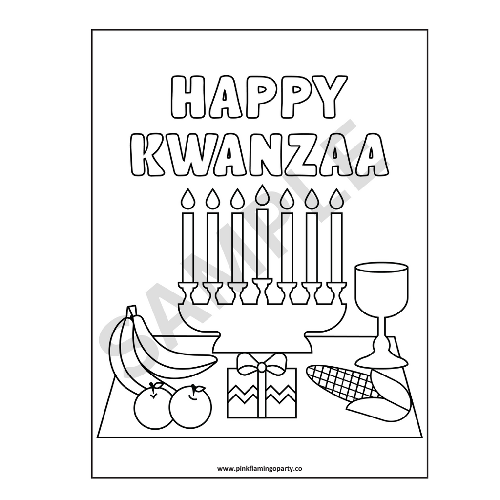 Kwanzaa loring sheet â pink flamingo party