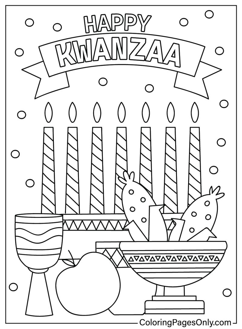 Coloring pages only on kwanzaa december christmas xmas holidays winter giftsâ