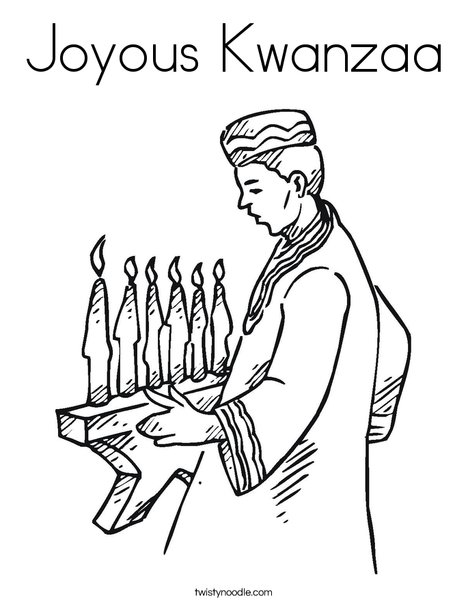 Joyous kwanzaa coloring page