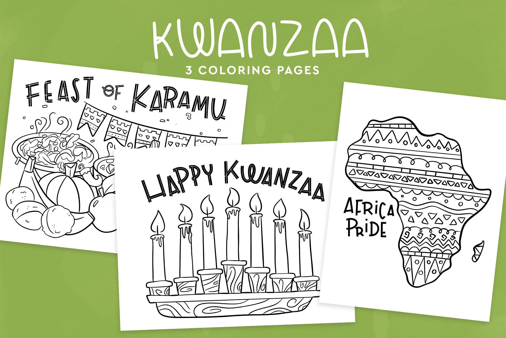 Kwanzaa coloring pages coloring for kids printable holiday instant download