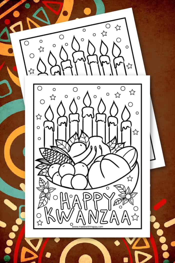 Happy kwanzaa coloring page