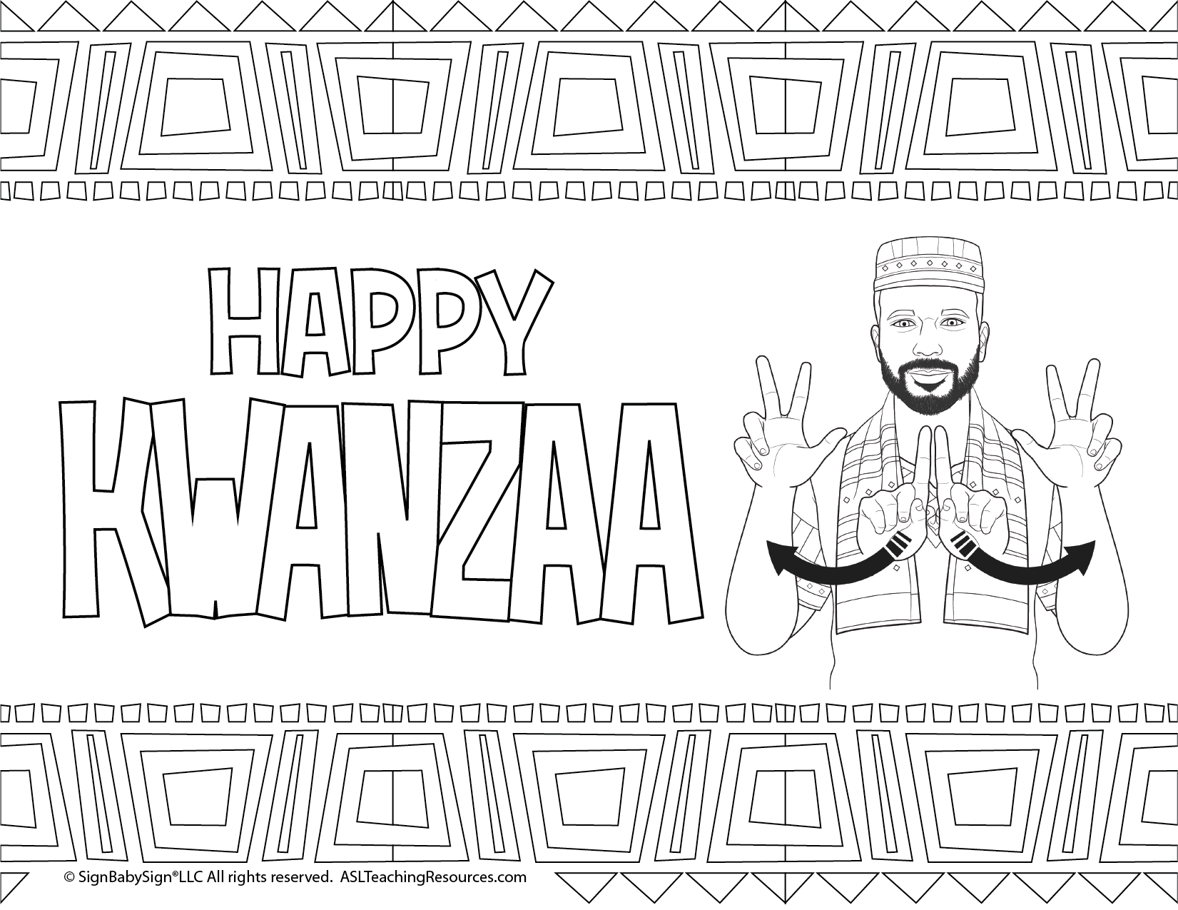 Kwanzaa coloring sheets asl