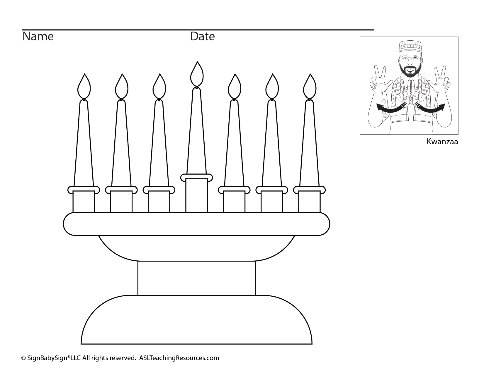 Kwanzaa coloring sheets asl