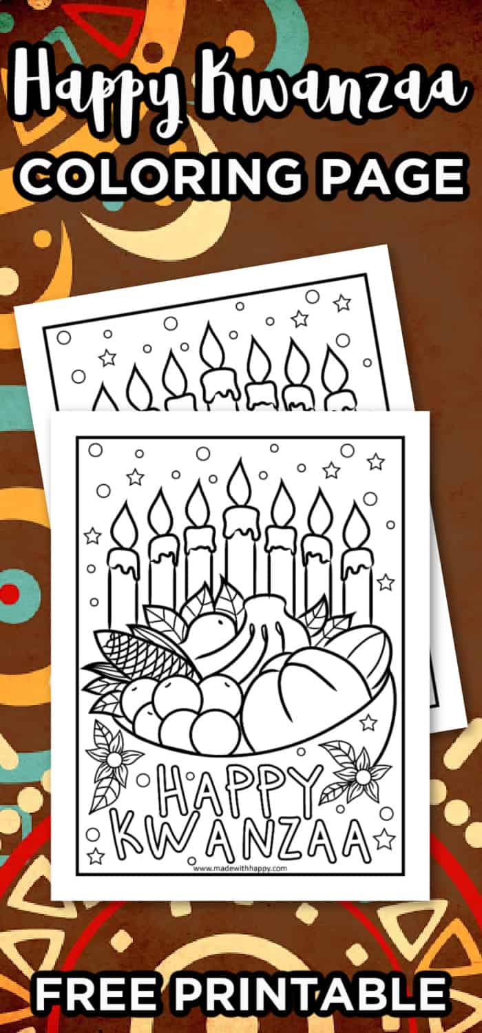 Happy kwanzaa coloring page