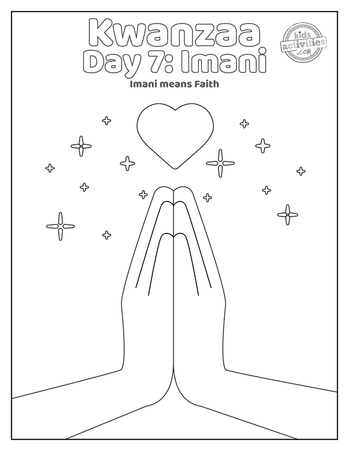 Kwanzaa day imani coloring page for kids kids activities blog