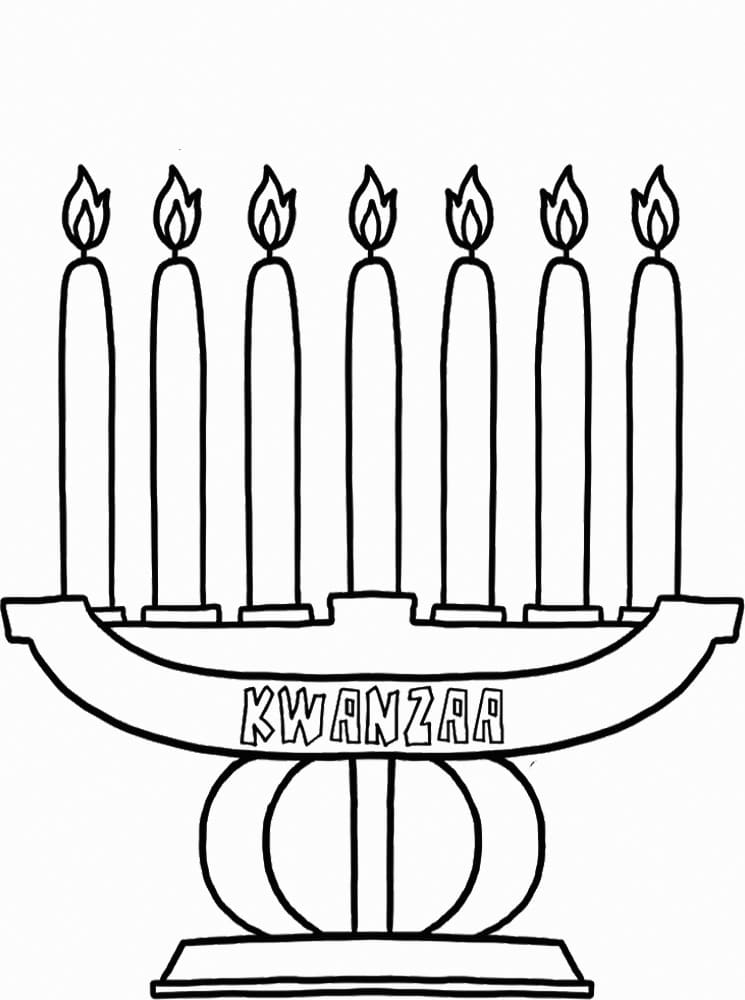 Free printable kwanzaa candles coloring page