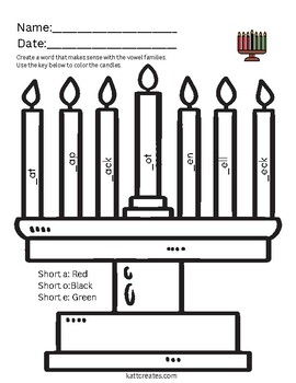 Happy kwanzaa kinara candle phonics coloring sheet by katt creates