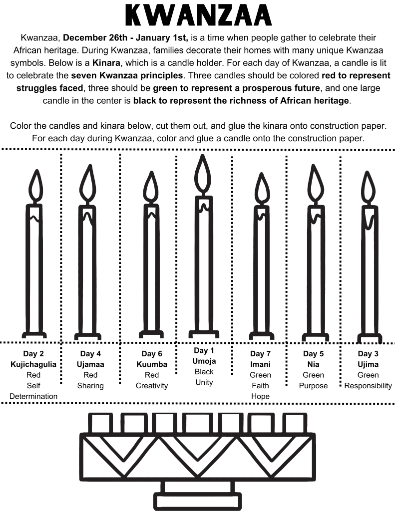 Kwanzaa kinara activity