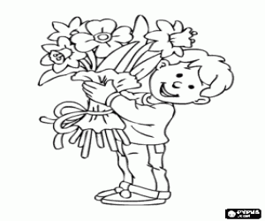 Kolorowanki dziecko z prezentem dla jego matki duåy bukiet kwiatãw bear coloring pages halloween coloring pages colouring pages