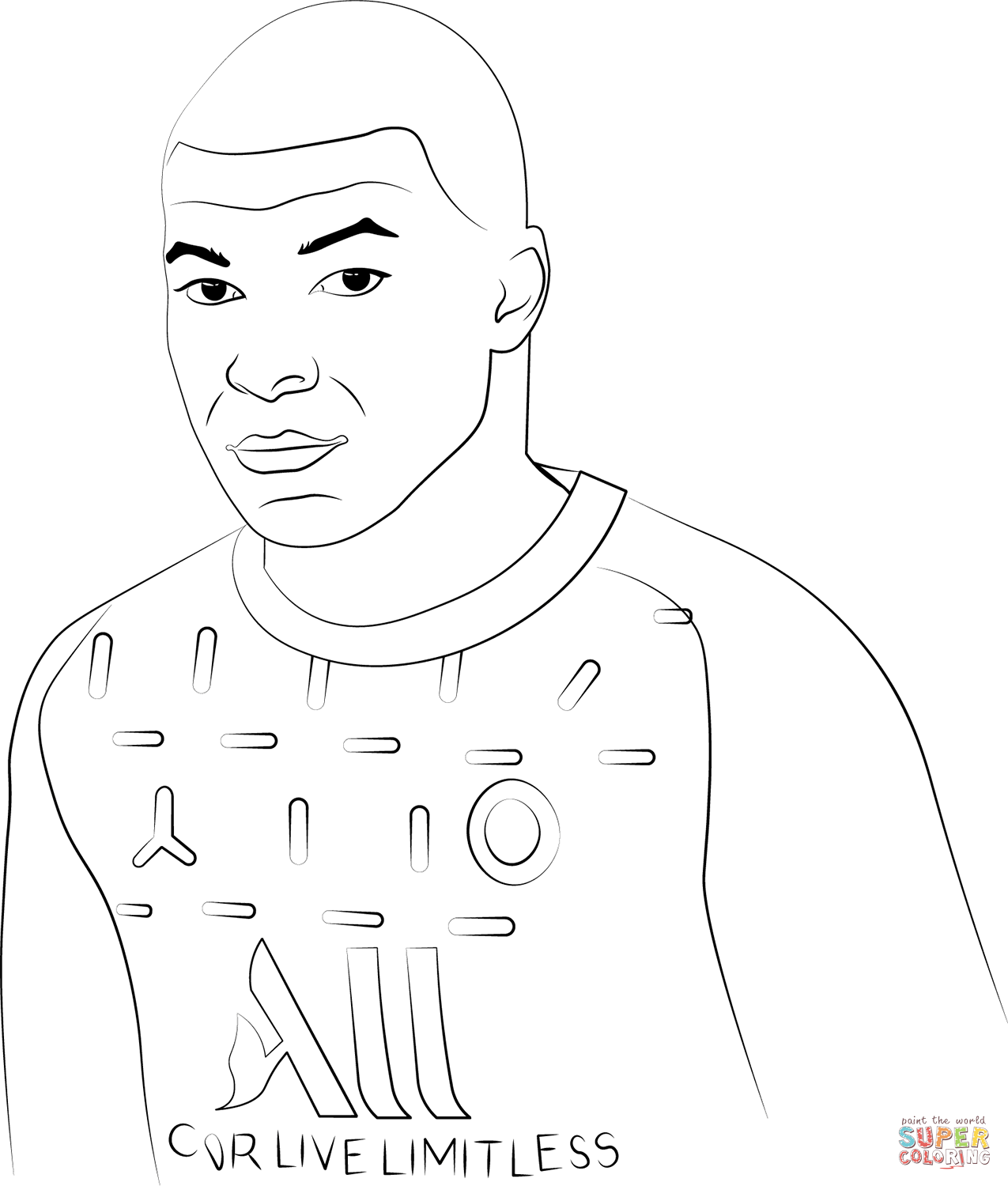 Kylian mbappe coloring page free printable coloring pages