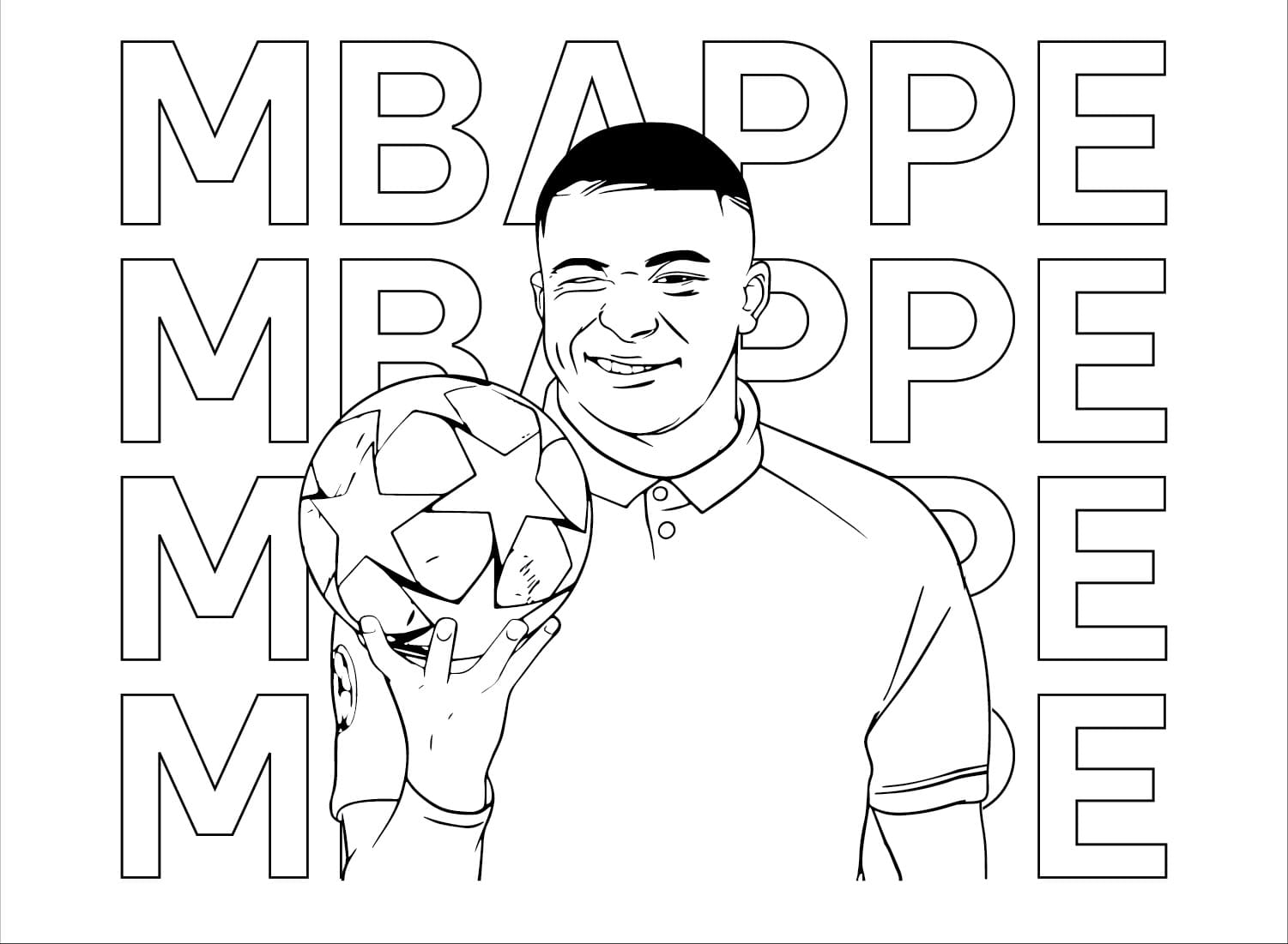 Free kylian mbappe coloring page