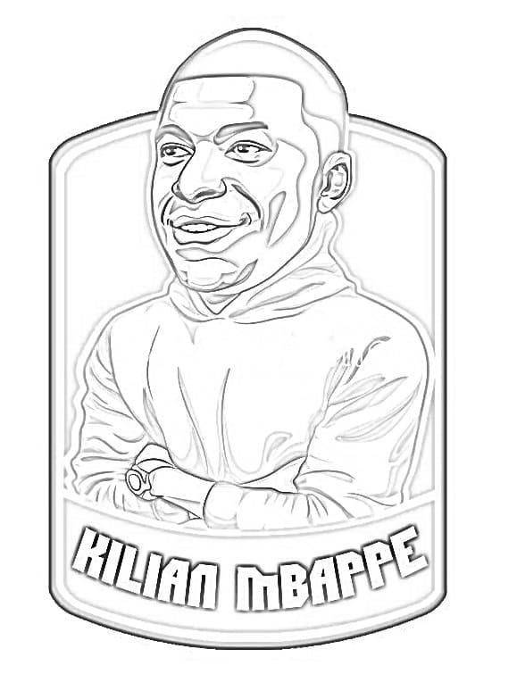 Kylian mbappe image coloring page