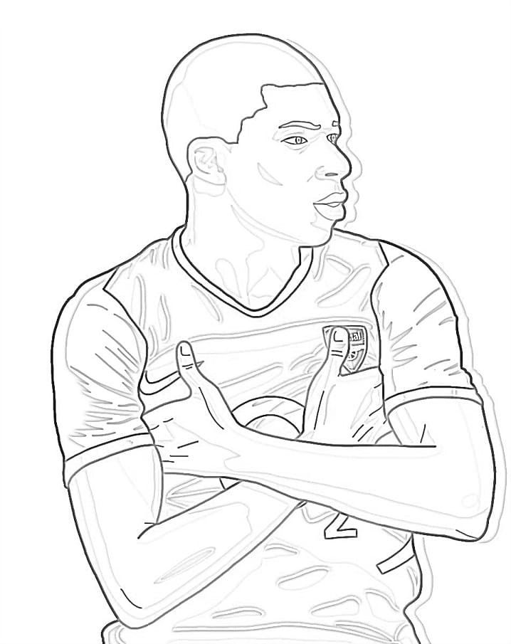 Download or print this amazing coloring page kylian mbappã coloring page