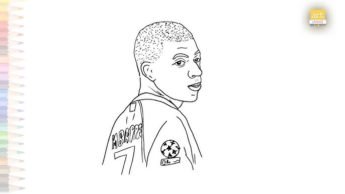 Kylian mbappã drawing football player drawing video how to draw kylian mbappã portrait easy